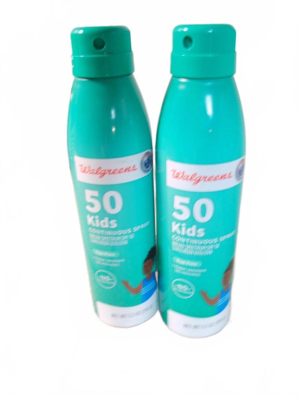 2 Pack Walgreens Kids Continuous Spray Broad Spectrum SPF 50 Sunscreen